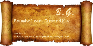 Baumholzer Gusztáv névjegykártya